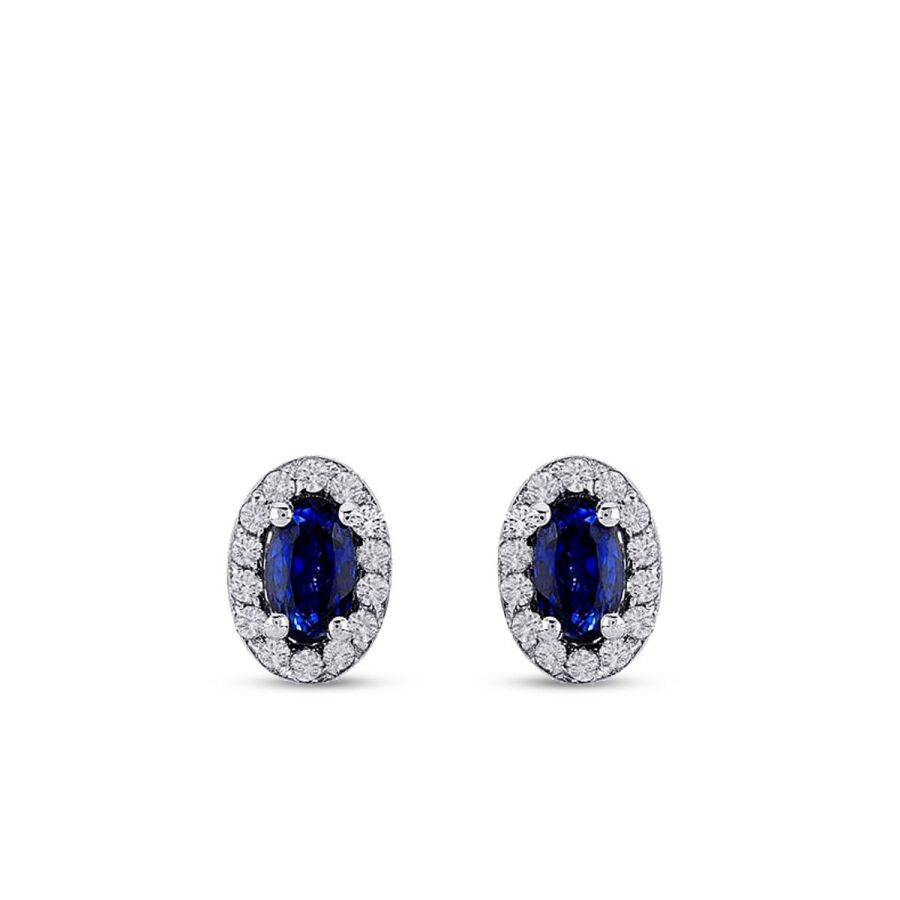 0,61 Carat Diamond Sapphire Earrings