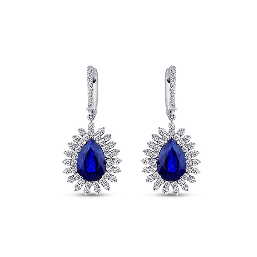 10,03 Carat Diamond Sapphire Earrings