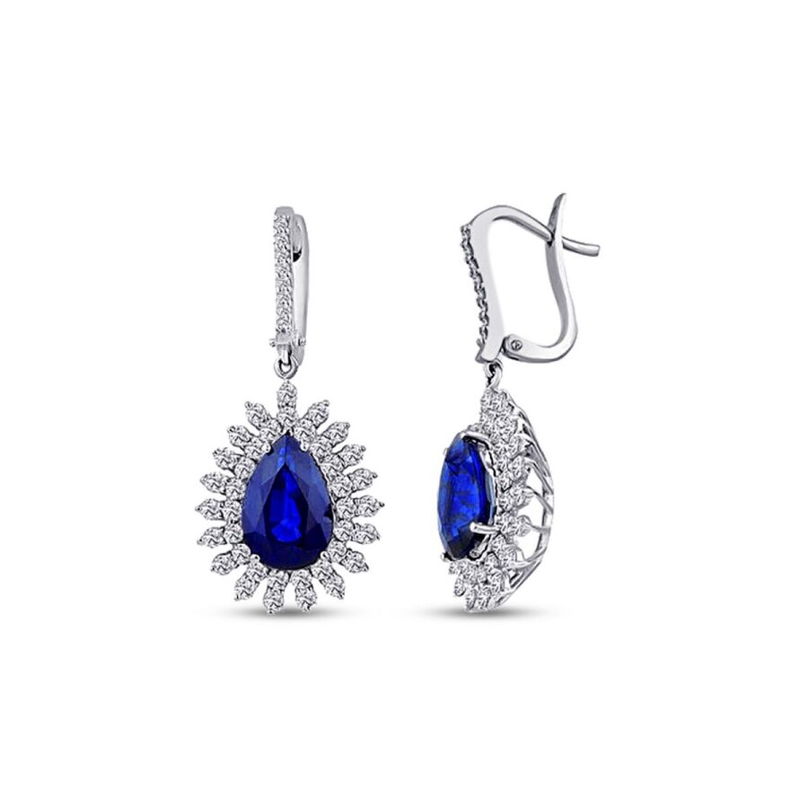 10,03 Carat Diamond Sapphire Earrings