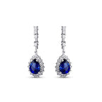3,44 Carat Diamond Pear Sapphire Earrings