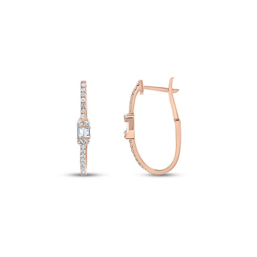 0,30 Carat Diamond Hoop Earrings
