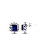 4,57 Carat Diamond Sapphire Earrings