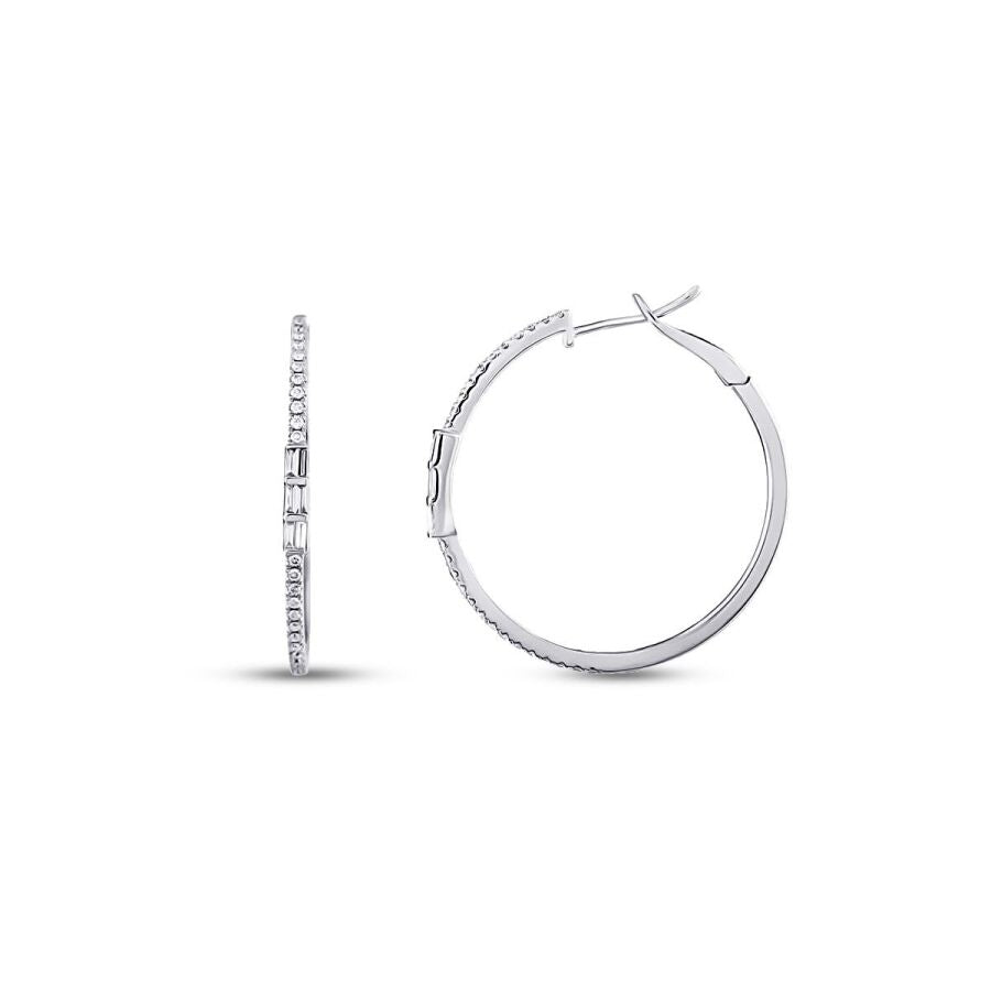 0,53 Carat Diamond Hoop Earrings
