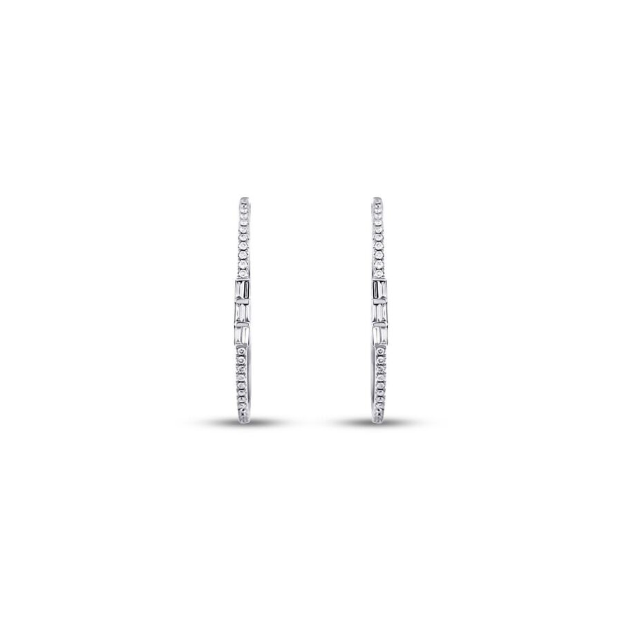 0,53 Carat Diamond Hoop Earrings