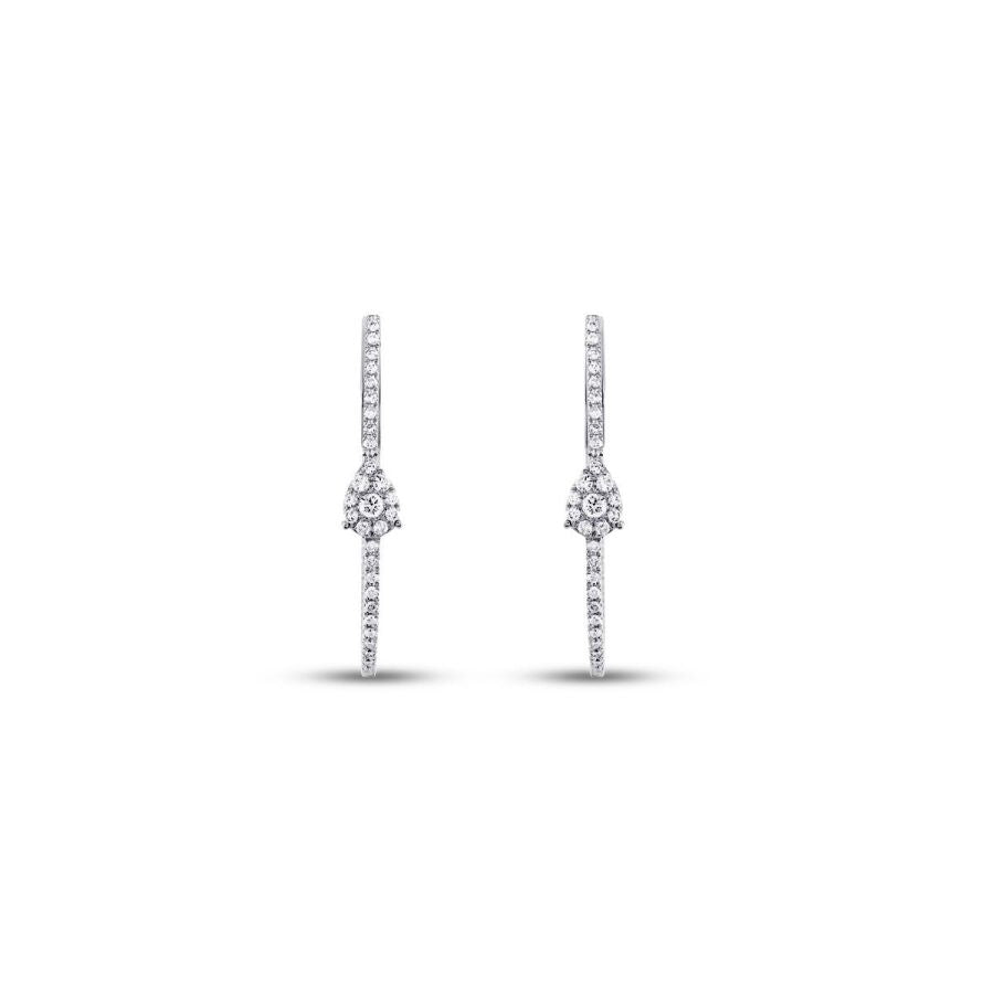 0,70 Carat Diamond Hoop Earrings