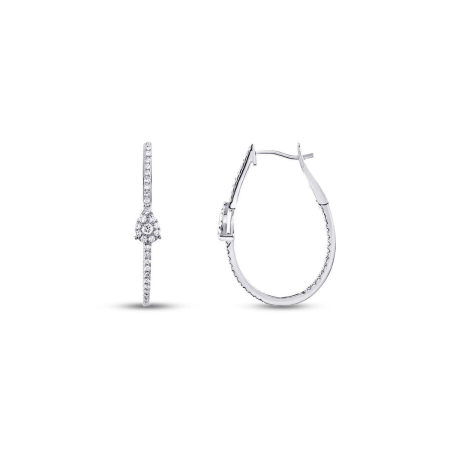 0,70 Carat Diamond Hoop Earrings