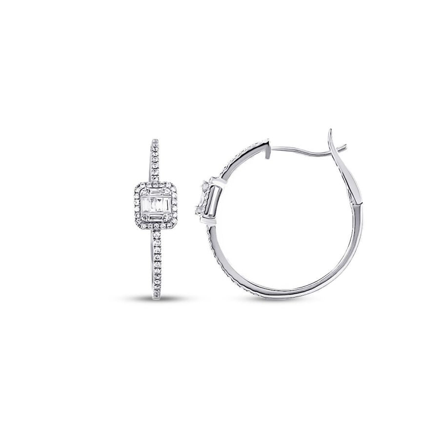 0,46 Carat Diamond Hoop Earrings