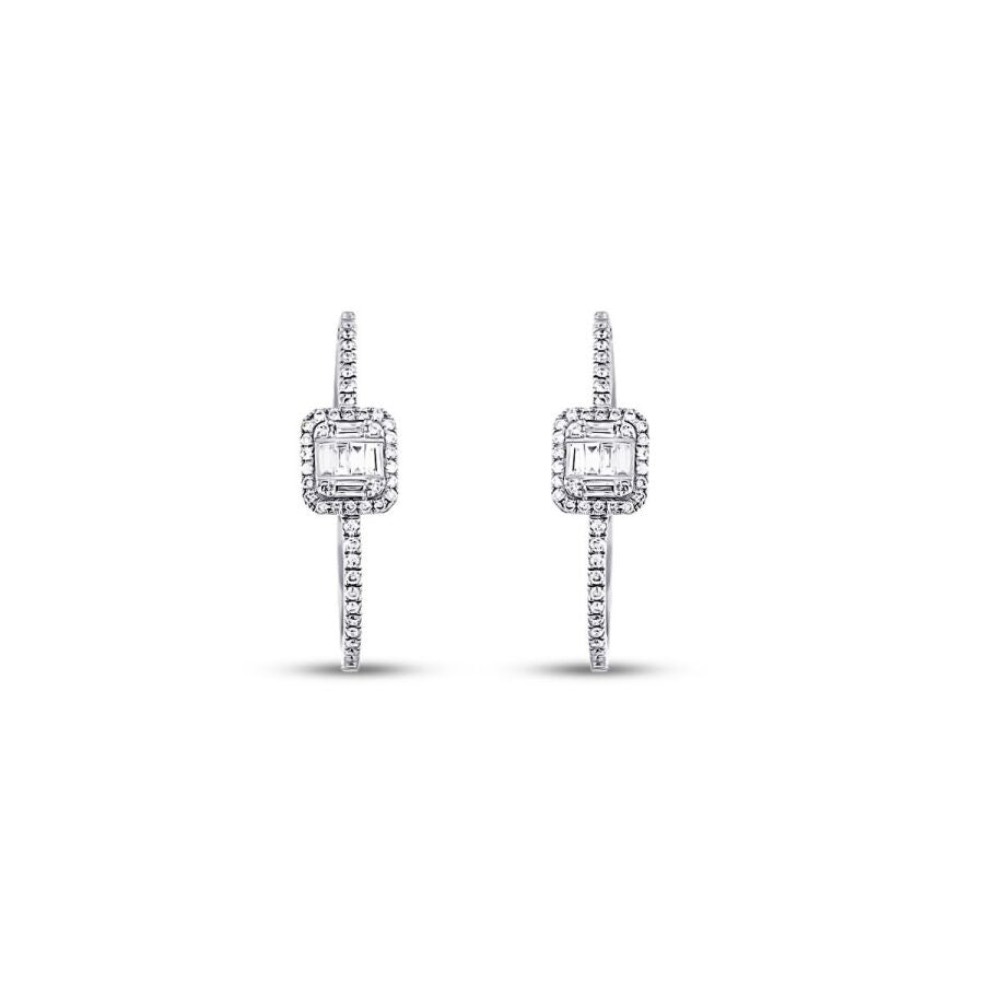 0,46 Carat Diamond Hoop Earrings