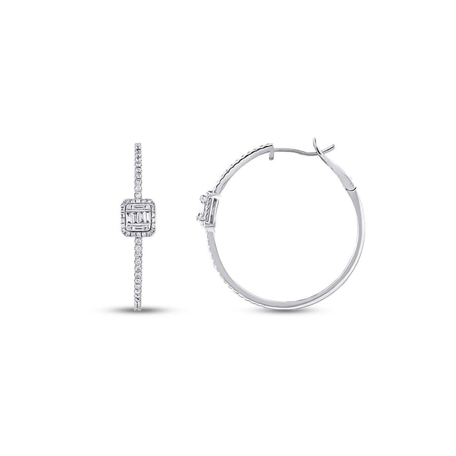 0,54 Carat Diamond Hoop Earrings