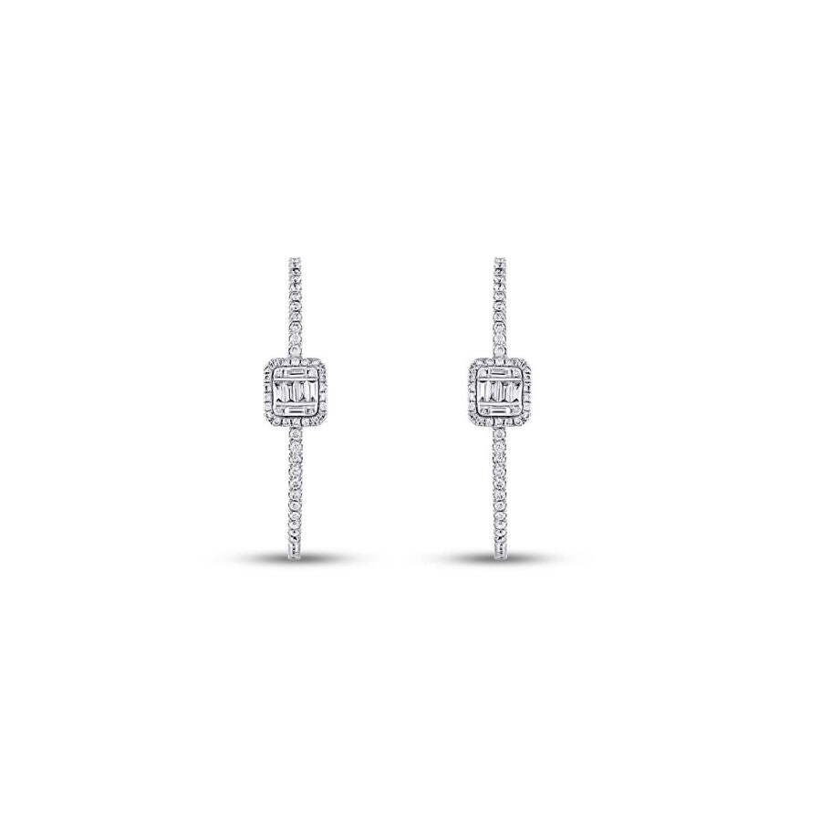 0,54 Carat Diamond Hoop Earrings