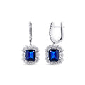 7,02 Carat Diamond Sapphire Earrings