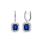 7,02 Carat Diamond Sapphire Earrings