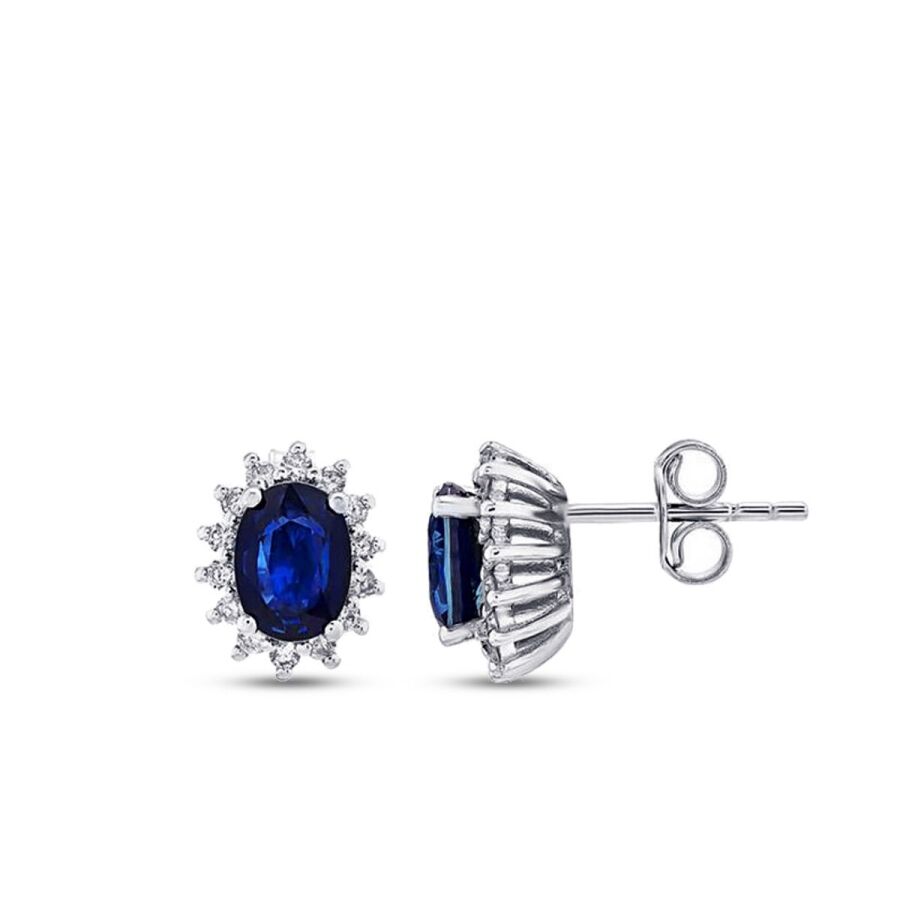 2,13 Carat Diamond Sapphire Earrings