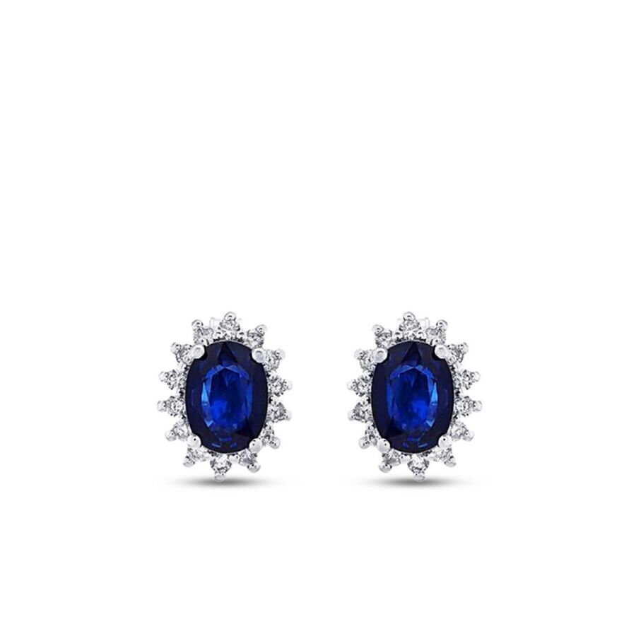 2,13 Carat Diamond Sapphire Earrings
