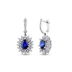2,90 Carat Diamond Sapphire Earrings