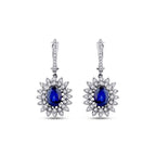 2,90 Carat Diamond Sapphire Earrings
