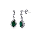 1,66 Carat Diamond Emerald Earrings