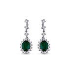 1,66 Carat Diamond Emerald Earrings