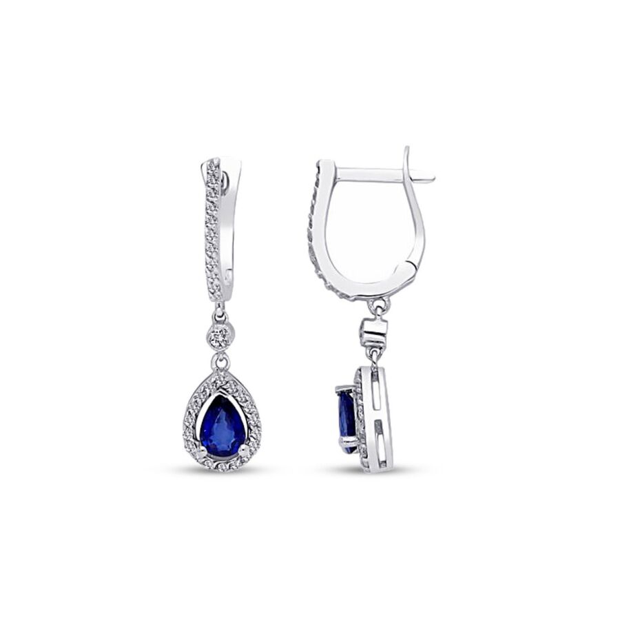 1,21 Carat Diamond Sapphire Earrings