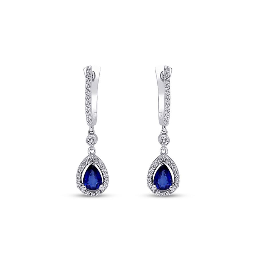 1,21 Carat Diamond Sapphire Earrings