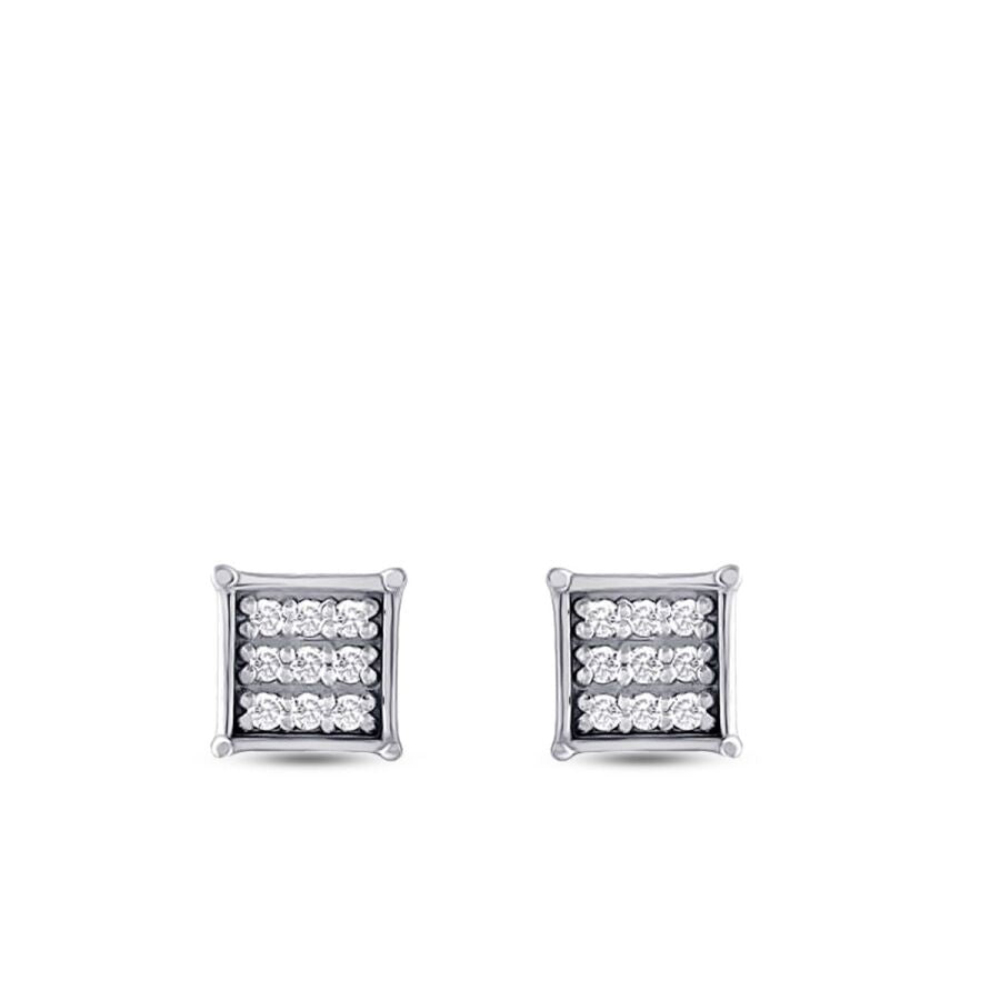 0,11 Carat Diamond Square Earrings