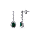1,07 Carat Diamond Emerald Earrings