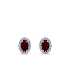 0,77 Carat Diamond Ruby Earrings