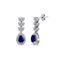 2,24 Carat Diamond Sapphire Earrings