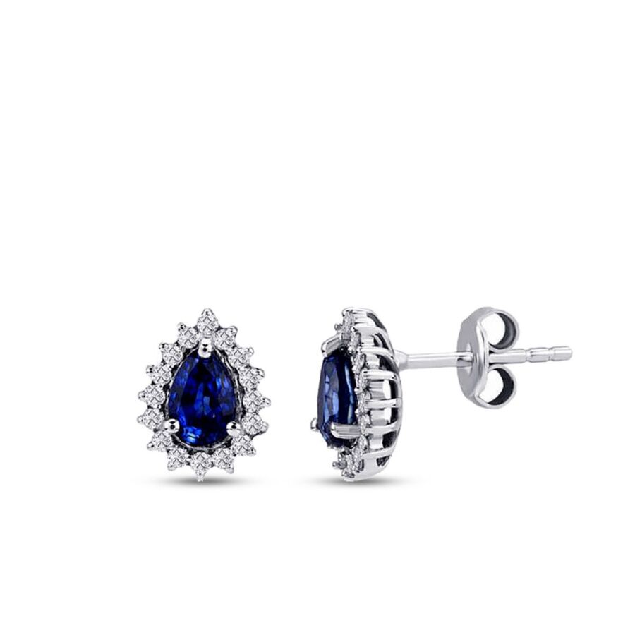 1,68 Carat Diamond Sapphire Earrings