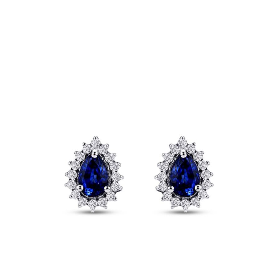 1,68 Carat Diamond Sapphire Earrings