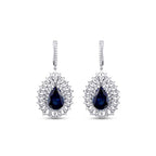 9,49 Carat Diamond Sapphire Earrings