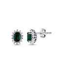 1,60 Carat Diamond Emerald Earrings
