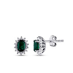 1,60 Carat Diamond Emerald Earrings