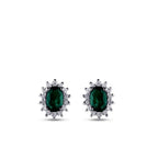 1,60 Carat Diamond Emerald Earrings