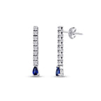 1,28 Carat Diamond Sapphire Earrings