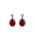 1,91 Carat Diamond Ruby Earrings