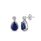 1,71 Carat Diamond Sapphire Earrings
