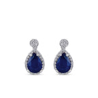 1,71 Carat Diamond Sapphire Earrings