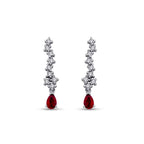 0,89 Carat Diamond Ruby Earrings