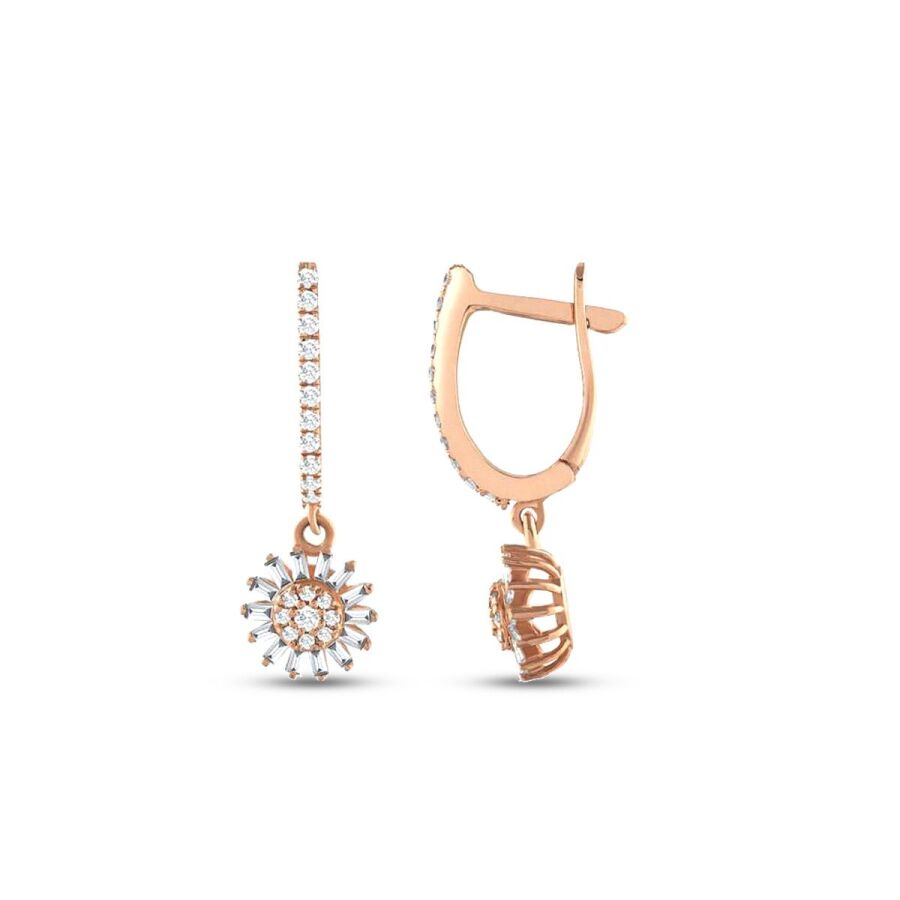0,42 Carat Diamond Flower Earrings