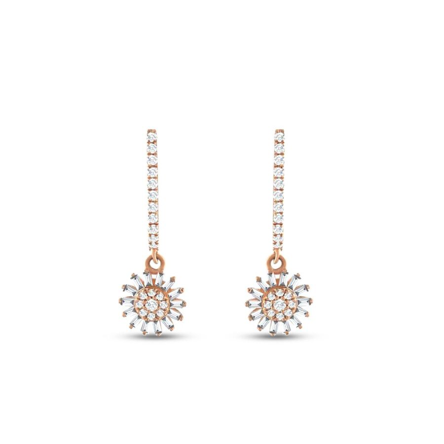 0,42 Carat Diamond Flower Earrings
