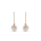 0,42 Carat Diamond Flower Earrings