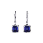 2,18 Carat Diamond Sapphire Earrings