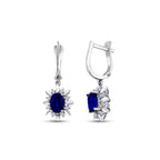 2,20 Carat Diamond Sapphire Earrings