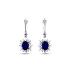 2,20 Carat Diamond Sapphire Earrings