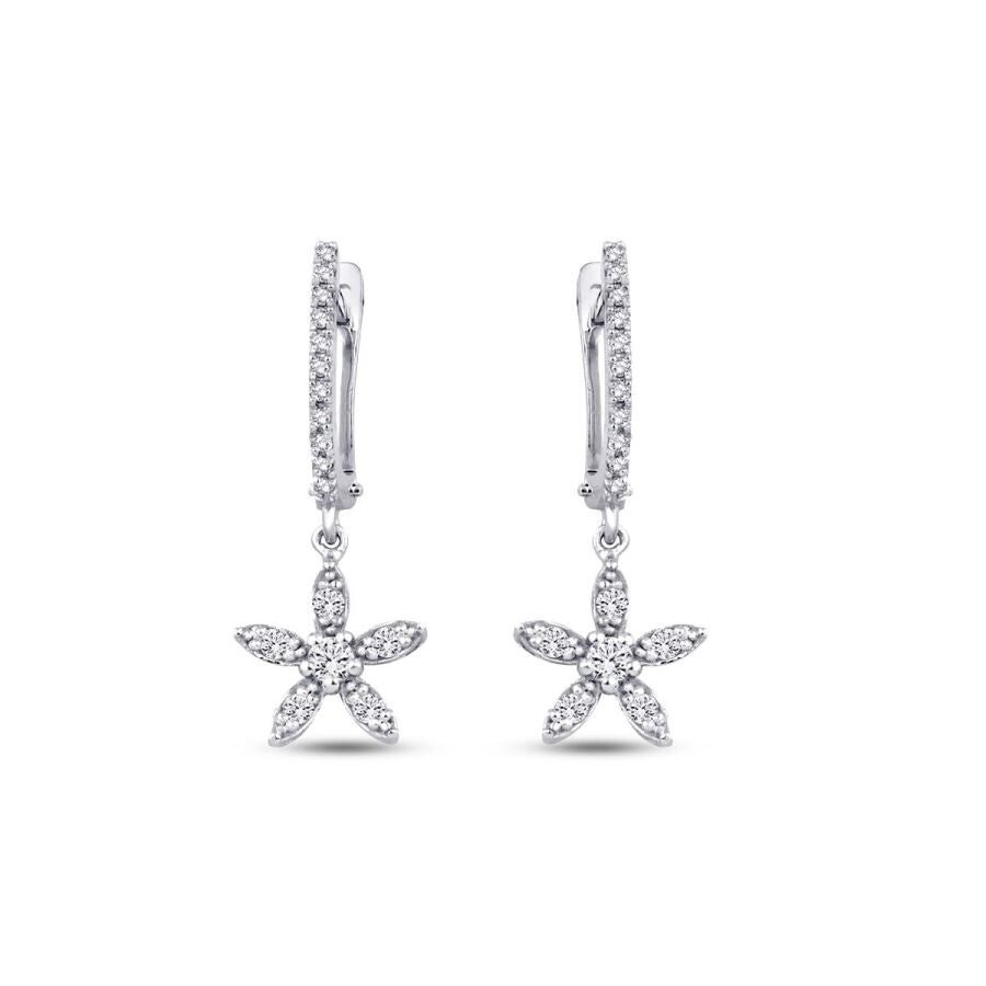 0,35 Carat Diamond Flower Earrings