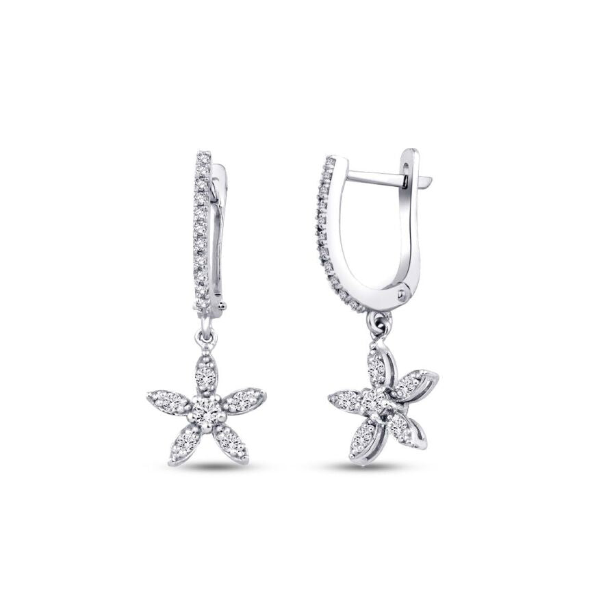 0,35 Carat Diamond Flower Earrings