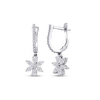 0,94 Carat Diamond Flower Earrings