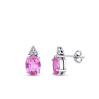 4,10 Carat Diamond Pink Sapphire Earrings