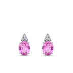 4,10 Carat Diamond Pink Sapphire Earrings